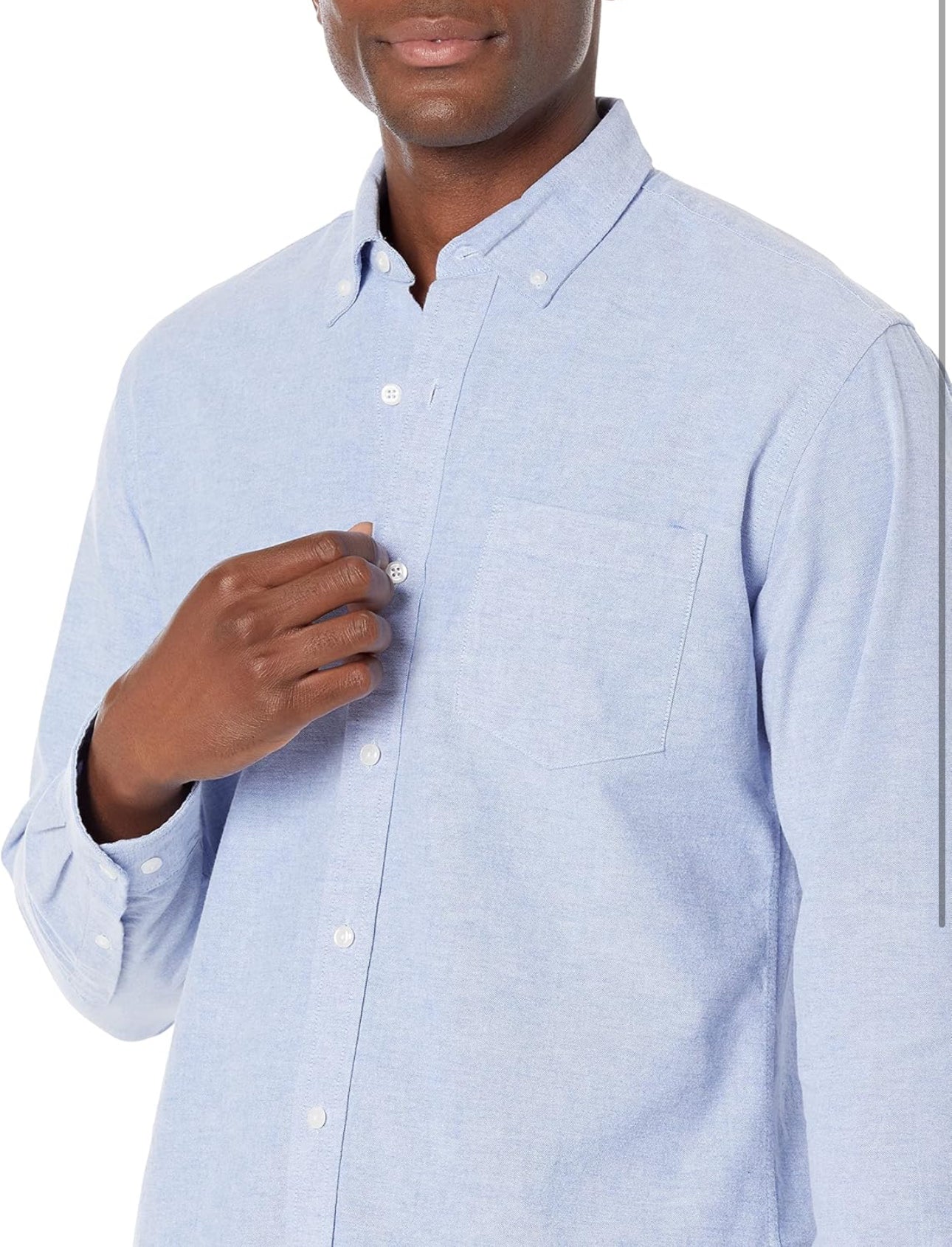 Essentials Men's Regular-Fit Long-Sleeve Pocket Oxford Shirt