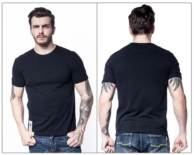 Men's T-shirt Cotton Solid Color High Quality Classical Tops