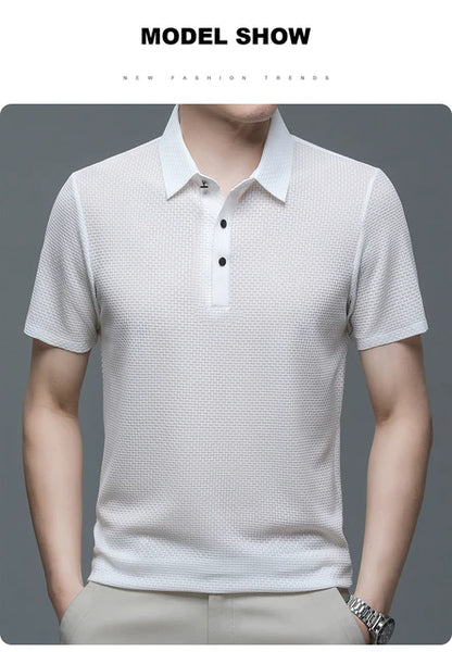 Men's Short Sleeve T-shirt Cool and Breathable POLO Casual Sweat-absorbing