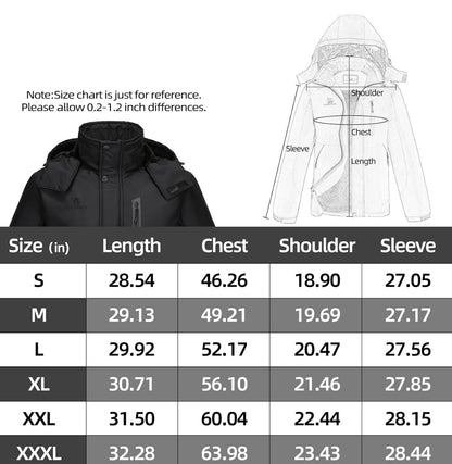 Men’s Mountain Snow Waterproof Ski Jacket Winter Coat