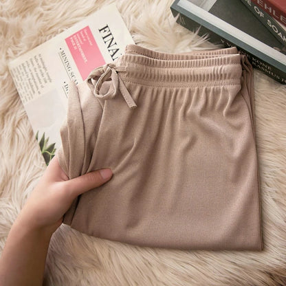 Silk Wide Leg Pants Women Cool Sweatpants