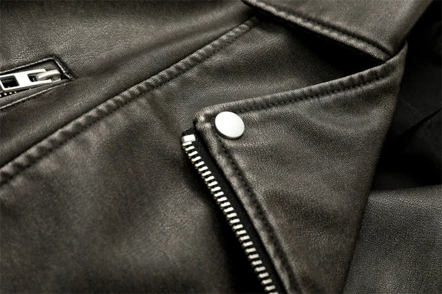 Women’s Washed Leather Jacket with Belt